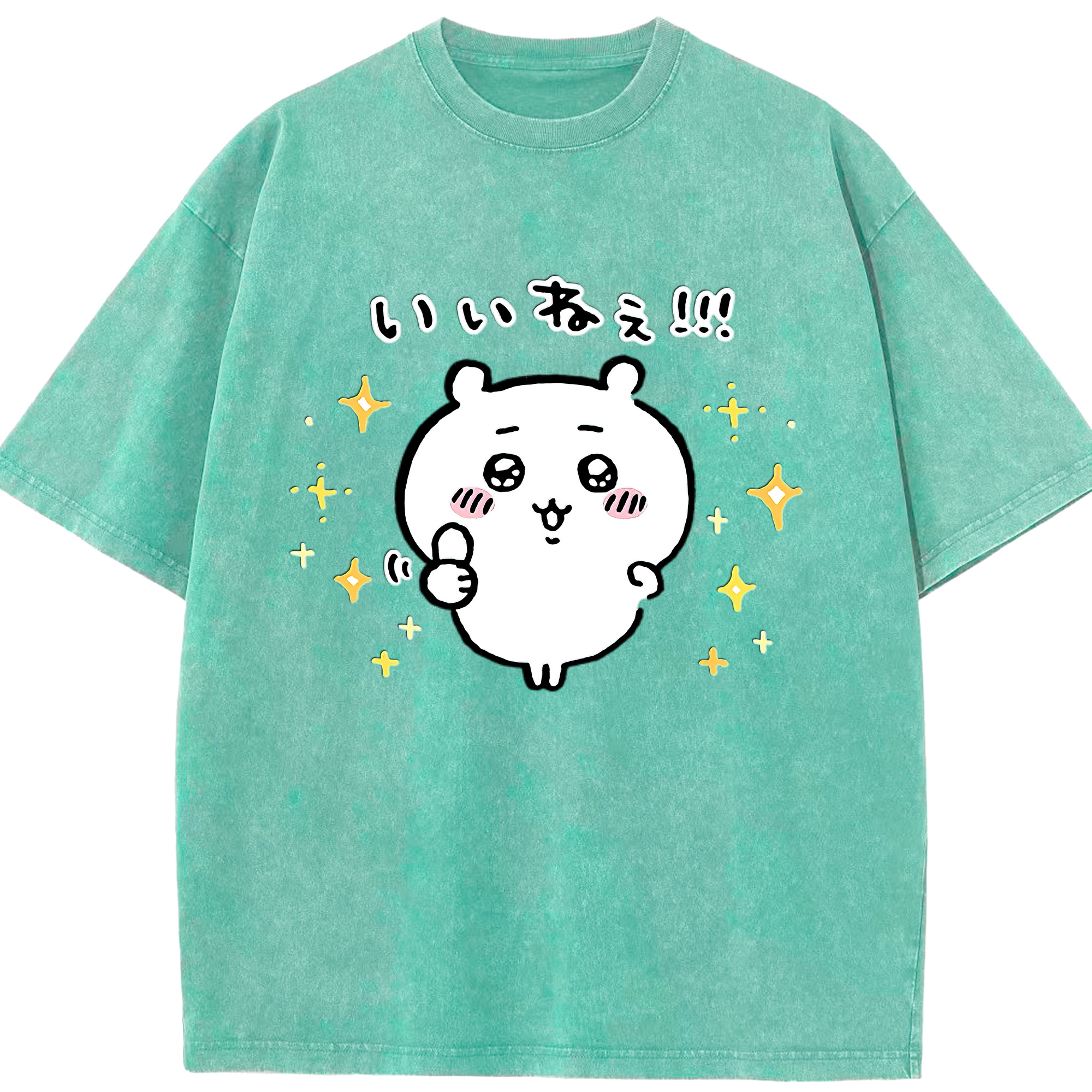 （画像用） ちいかわ ちいかわ Chii-kawa chiikawa 綿100% ヴィンテージ風 半袖Tシャツ（フロントプリント）
